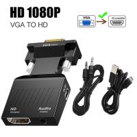 VGA Male to HDMI-compatible Female Converter with Audio Cables 720P/1080P For PC Laptop to HDTV Monitor Projector Adapters