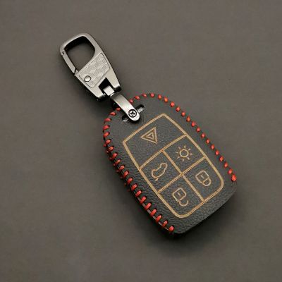 ✟ Fashion Style 100 Leather Car Key Case Cover For Volvo XC90 C70 S60 D5 V50 S40 C30 5 Button Car Accessories