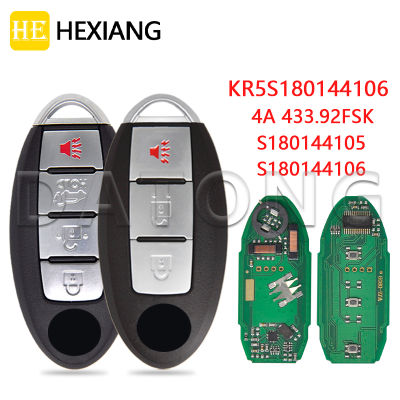HE Xiang รีโมทคอนลรถสำหรับ Nisan X-Trail Rogue 2014 2015 2016 433.92MHz ชิป4A KR5S180144106เปลี่ยนสมาร์ทการ์ด