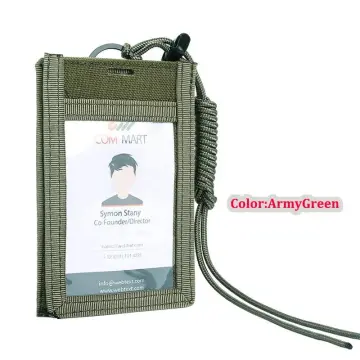 Zipper ID Card Holder Hook Loop Patch Badge Holder