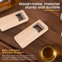 20Pcs Wood Beer Bottle Opener Wooden Handle Corkscrew Stainless Steel Openers Bar Kitchen Accessories Party Gift