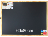 Robin กระดานดำ Black Board แม่เหล็ก ขอบไม้ ขนาด 60x80cm