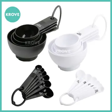 10pcs/set Measuring Spoons Black Plastic Measuring Cups Useful Sugar Cake  Baking Spoon Measuring Set Tools For Baking Coffee Tea