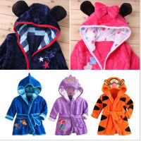 Children Print Gown Sale Boys Girls Clothing Robes Children Hooded Bathrobe Flannel Fleece Free Shipping Children Cartoon Gown