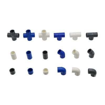 ；【‘； PVC Pipe Fittings 1-4 Pass And 45° 90° Elbow Joint Garden Fittings Irrigation Aquarium Pipe Joint Pipe End Plug 3Pcs