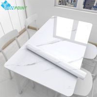 White Desktop Waterproof Self-Adhesive Wallpaper Dining Table Desk Kitchen Protective Film Marble Furniture Renovation Stickers