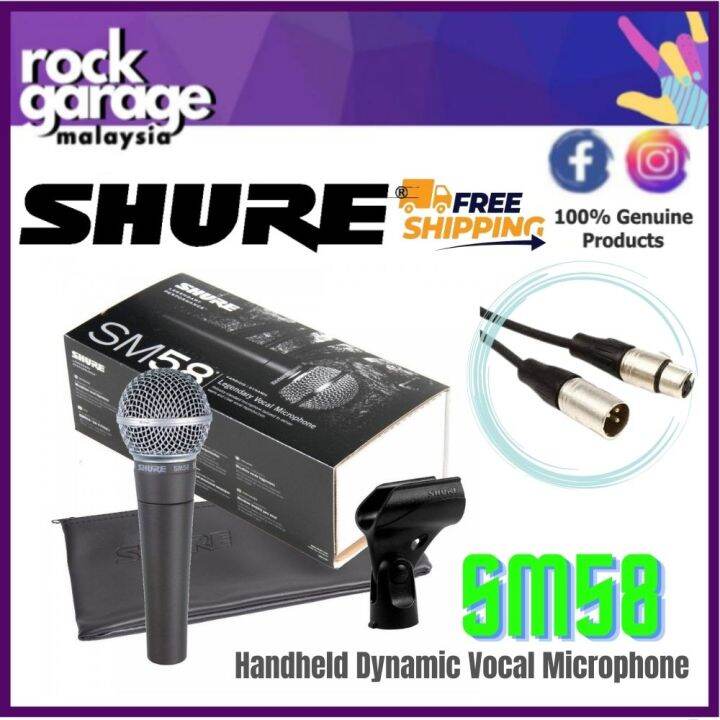Shure SM58 Handheld Dynamic Vocal Microphone Includes Mic Cable