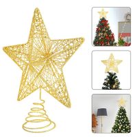 Christmas Tree Top Decoration 3D Hollow Five-pointed Star Top Hat Christmas Tree Ornaments Shopping Mall Scene Layout Ornaments