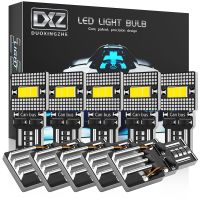 DXZ หลอดไฟ LED T10 W5W 10ชิ้นหลอดไฟแคนบัส3SMD 12V 24V 194ป้ายทะเบียนรถอ่านหนังสือโดมตกแต่งภายในรถยนต์โคมไฟประตูแบบอัตโนมัติไฟจอดรถ