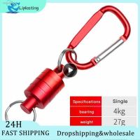 ❦ Strong Magnet Magnetic Release Clip Net Holder With Fishing Tool Coiled Lanyard Carabine Fast Buckle Anti-Drop Rope Accessories