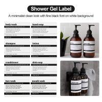 Bathroom Labels Set 8PCS Waterproof Refillable Bottles Stickers for Dish Soap Body Wash Conditioner Shampoo Display Adhesives Tape