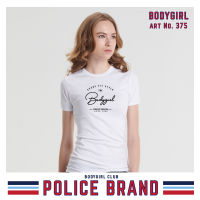 เสื้อคอกลม Police Bodygirl เสื้อทรงพอดีตัว Freesize เทา/ดำ/ขาว G375