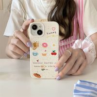 FDD เคสโทรศัพท์ขนมหวานเค้กอร่อยสำหรับ iPhone 14 13 12 Pro Max 11 Pro เคสน่ารักมีสไตล์กรอบซิลิโคนนิ่มป้องกัน