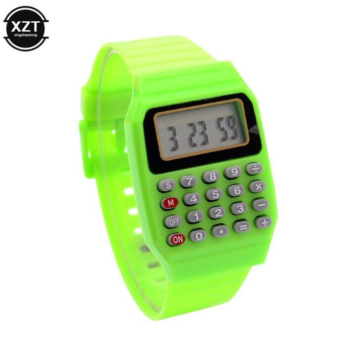 children-electronic-calculator-silicone-hot-selling-computer-watch-micro-calculator-date-multi-purpose-creative-keypad-watch-calculators