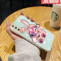 เคส JIUMOO สำหรับ Huawei Y8P P Smart S เคสลายการ์ตูนน่ารักสีชมพูสติทซ์ออริจินัลซิลิโคนขอบสี่เหลี่ยมกันกระแทกเคสนิ่มฝาปิดเลนส์เต็มเคสกันกระแทกกล้อง