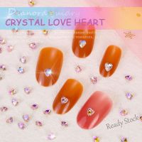 【hot sale】 ✥ B50 10pcs Nail Crystal Love Heart Pointed Bottom Transparent Symphony Colorful Nails 3D Art Small Decorations Accessories