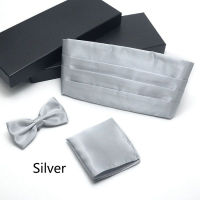 Wedding Mens Cummerbund Sets Adjustable Pleated Classic Tuxedo Elastic Formal Wide Belt Mens Cummerbunds Bow Ties Pocket Squares