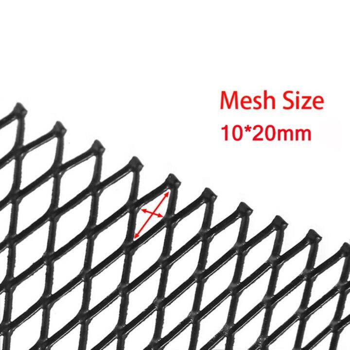 กระจังหน้ารถแข่งกันชนหน้ารถขนาด10-20มม-ตะแกรงตาข่ายสำหรับปรับแต่งรถลายขนมเปียกปูนโลหะผสมแผ่นตาข่ายขนาด100-33ซม-อเนกประสงค์