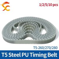 T5 Timing Belt Polyurethane Steel Wire Width 6/10/15/20mm T5-260/270/280mm Trapezoid Closed Synchronous belt Belts