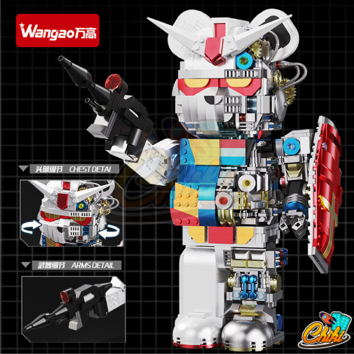 ตัวต่อ-wangao188002-gundam-bear-robot-กันดั้ม-แบบริค-โรบอร์ท-แบบริคครึ่งโรบอท-ขนาดเท่ากับ-400