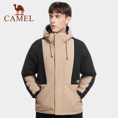 Camel เสื้อแจ็กเก็ต ผ้านวม กันน้ํา สีพื้น สําหรับผู้ชาย และผู้หญิง 9113