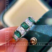 bdfszer 012A Imported Moissanite Diamond PT950 Platinum Luxury High-End Brand Emerald Square Ring 50 Points Womens Ring