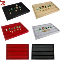 56Hooks Pendant Trays 4Layer Velvet Jewelry Display Holder Jewel Showcase Drawer Ring Rack Organizer Black Yellow Red Gray Color