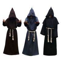 New Unisex Halloween Robe Hooded Cloak Costume Cosplay Monk Suit Adult Role-playing Decoration Clothing