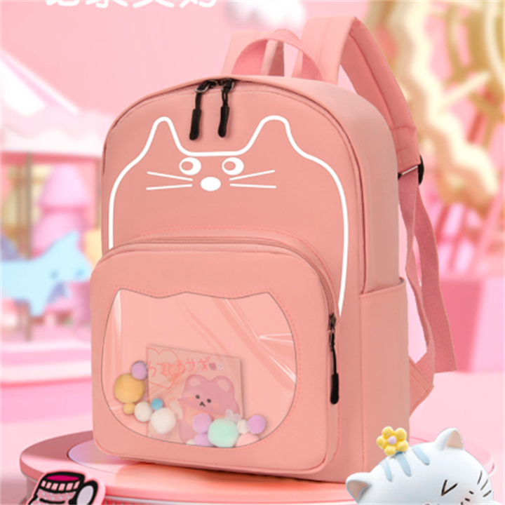 Children Cartoon Cat School Bag For Girls Boy Orthopedic Backpack