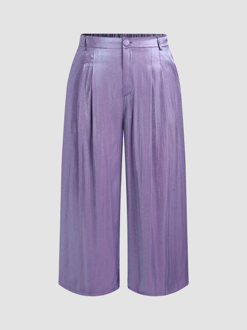 Cider Metallic Stitch Pocket Wide Leg Trousers Curve & Plus Lazada PH