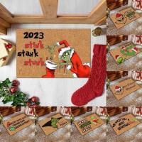 Grinch Rug Christmas Doormats for Outdoor Entrance Christmas Entrance Visual Door Mat for Christmas Decoration Indoor and Outdoor Rug Front Door Grinch Floor Mat Carpet premium