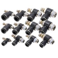 ✑ Black Push in Elbow Fitting Speed Flow Control Pneumatic Connector Tube Pipe Hose Air Fittings M5 quot; 1/8 quot; 1/4 quot; 3/8 quot; 1/2 quot;