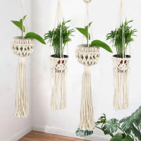 Cotton rope Hanging Plant Handmade Macrame Plant Hanger Flower Pot Planter Hanger Decor Courtyard Hanging Planter Hanging Basket