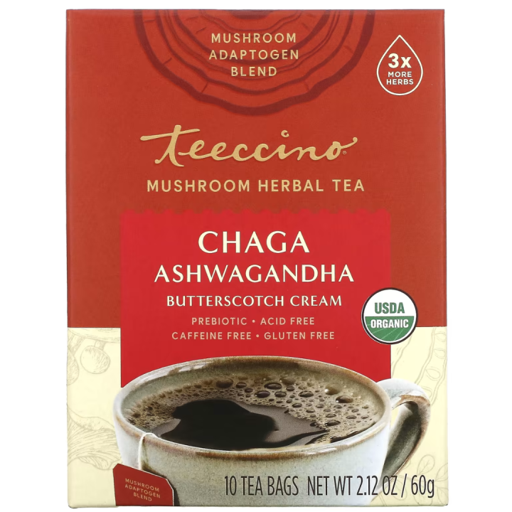 Teeccino Mushroom Herbal Tea Chaga Ashwagandha 10 Tea Bags Lazada PH