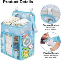 Multi-Purpose Baby Bedside Storage Bag Baby Crib Organizer Hanging Bag for Baby Newborn Bed Hanging Diaper Toy Tissue