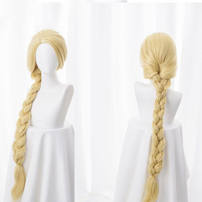 JOY &amp; BEAUTY Tangled Princess 120Cm 47 "Straight Blonde Super Long Cosplay Wig Rapunzel Synthetic Hair Anime Wig Wig Cap ~
