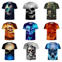 （Contact customer service to send pictures or names for free customization）3D Fashion Mens Funny Skull Print T-Shirt Casual Crew Neck Short Sleeve Tops Tee（Adult and Childrens Sizes）Casual T-shirt