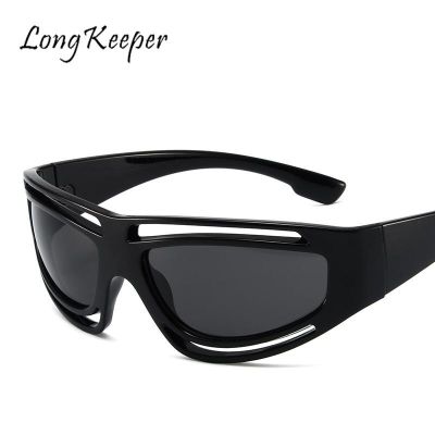 Sports Y2K Sunglasses for Women Men Wrap Around rimless Hollow Out Trendy Sun Glasses Shades Goggles Cycling Drive Eyewear Uv400