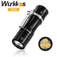 Wurkkos TS10ไฟฉายขนาดเล็ก14500 EDC ทรงพลังพร้อมไฟ LED CRI 3*90และ Aux สีเดียว Anduril 2.0