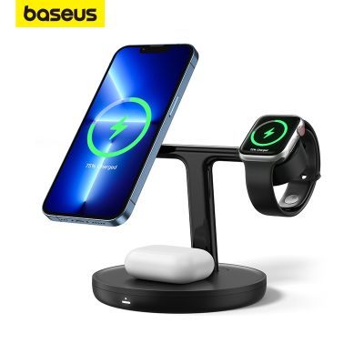 Baseus 3 in 1 20W Magnetic Wireless Chargers Stand For iPhone 12 13 14 Charger Dock Station for Airpods Pro Wireless Charger