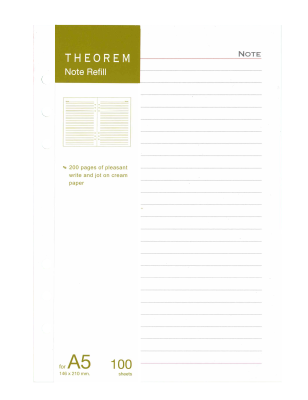 Theorem Note Refill Diary A5 เนื้อในไดอารี่ แบบเติม มีเส้น