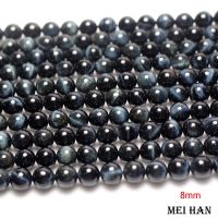 Meihan Free shipping 8mm 10mm natural Hawks eye stone smooth round beads for jewelry bracelet DIY making design Nails Screws Fasteners