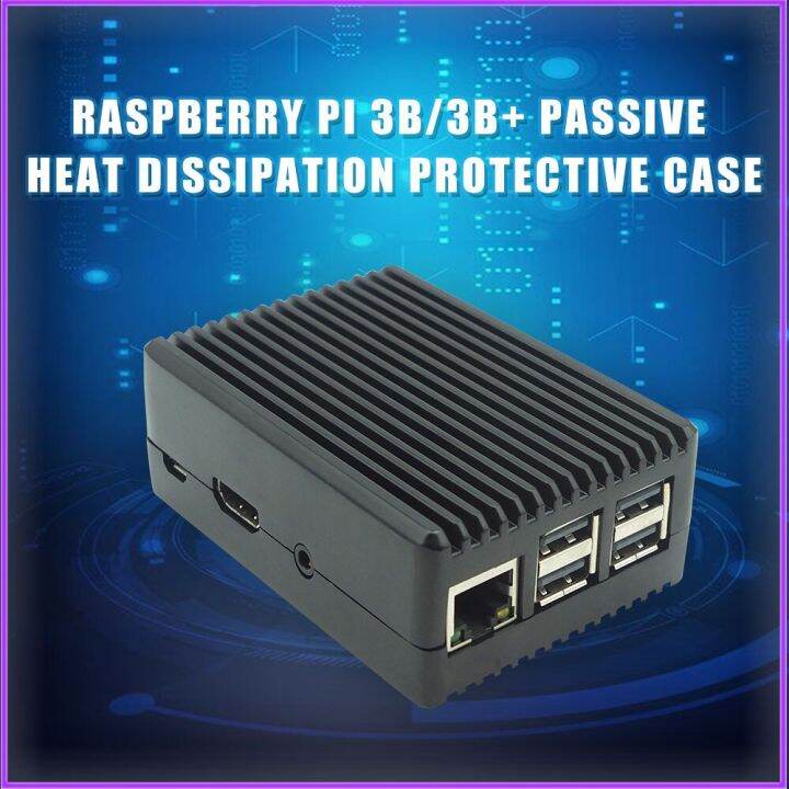 cod-fuchijin77-raspberry-pi-3-model-b-เคสอะลูมินัมอัลลอยเปลือกหุ้มโลหะความเย็นแบบพาสซีฟเคสระบายความร้อนสำหรับ3b-ราสเบอร์รี่3b