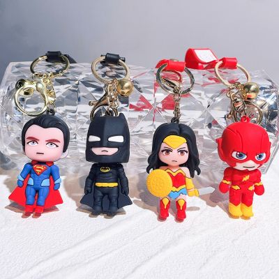 Superhero Doll Model Keychain Cute The Flash Batman Figure Pendant Key Rings for Backpack Ornament Fans Gifts Accessories Key Chains