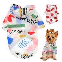 Dog Raincoat Sun-proof Clothing Summer Sun Protection Hoodie Small Dog Clothes Print Poncho for Small Medium Pets Puppy Cat Clothing Shoes Accessories