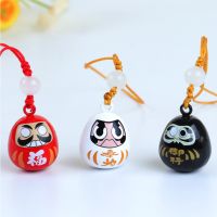 Creative Japanese Daruma Pendant Fully Enclosed Water Sound Bells Strap Car Key Bag Pray Pendant Keychains Couples Phone Charms