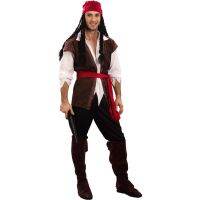 ชุดโจรสลัด ไพเรทออฟเดอะแคริบเบียน แจ็ก สแปร์โรว์ Dress for Pirates Jack Sparrow Suit Pirates of the Caribbean Costume Party Movie Cosplay Fancy Outfit : CP57 AC34