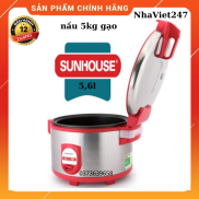 Nồi cơm điện công nghiệp nhập khẩu Sunhouse SH 866 - 5,6 lít-màu đỏ