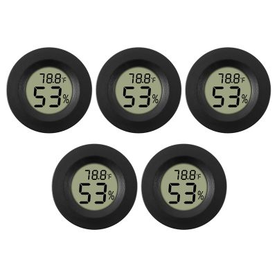 5-pack Hygrometer Digital LCD Monitor Humidity Meter Gauge for Humidifiers Dehumidifiers