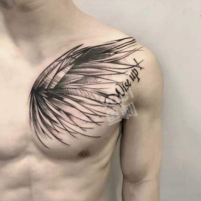 Juice Chest Wings Diablo (Two) Unwashable Semi-Permanent Non-reflective Waterproof Long-lasting Tattoo Stickers for Men and Women